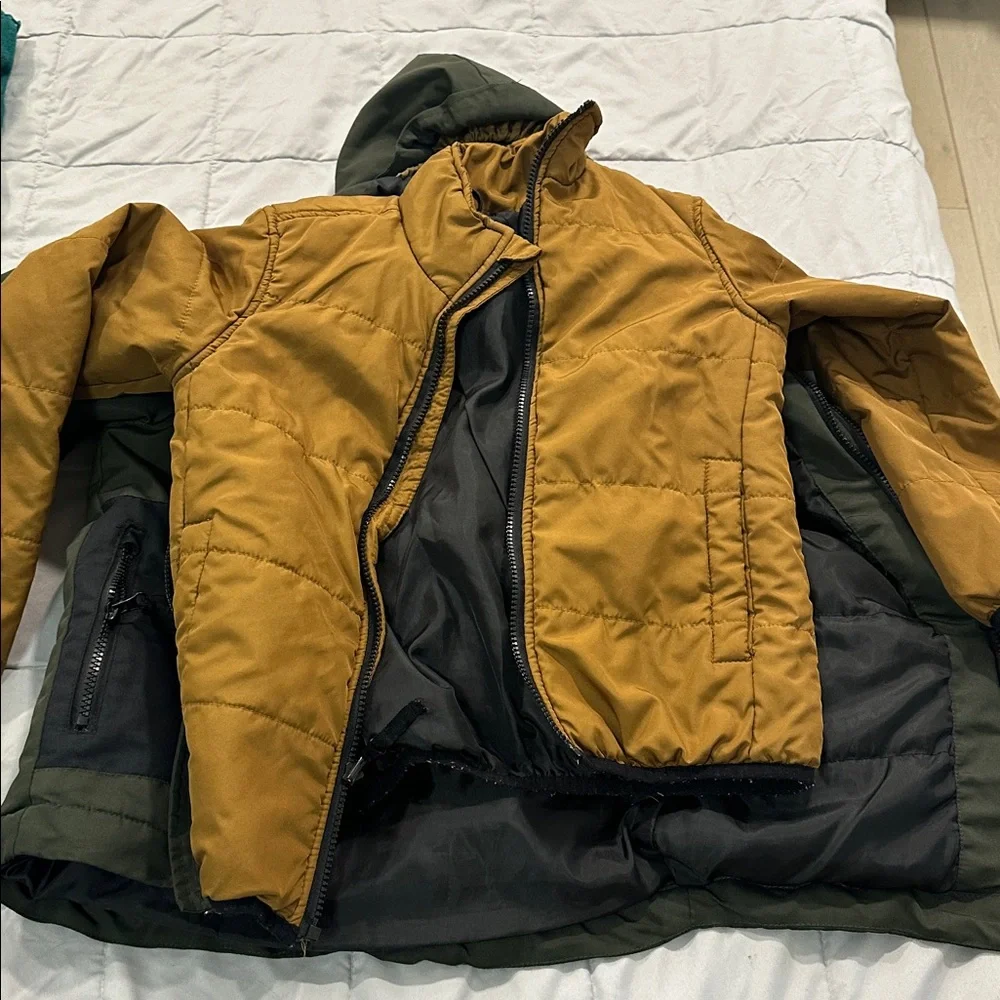 Pacific Trail Olive and Charcoal Puffer Jacket - Picture 3 of 5